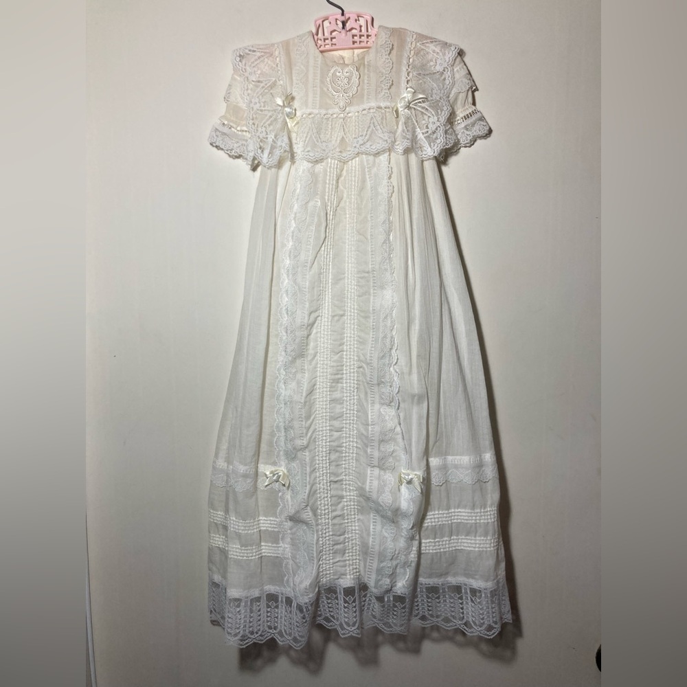 Jessica McClintock Vintage Christening  Gown Exquisite Lace Size 12 Months